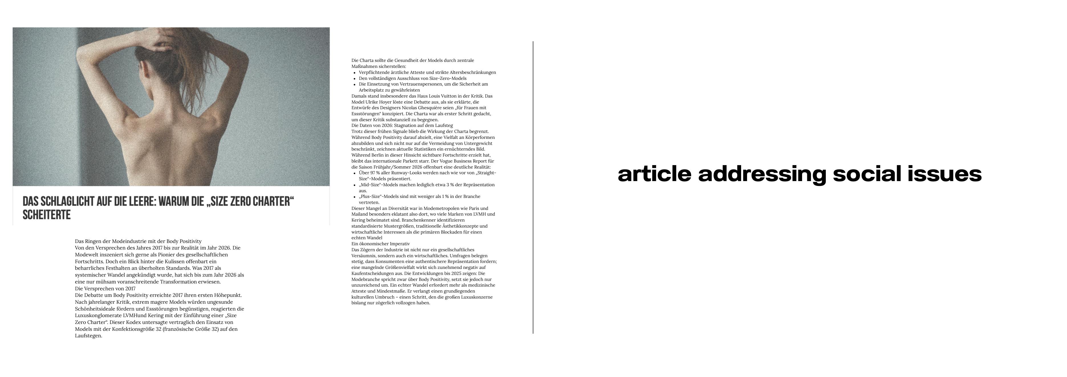 Body positivity article portfolio page