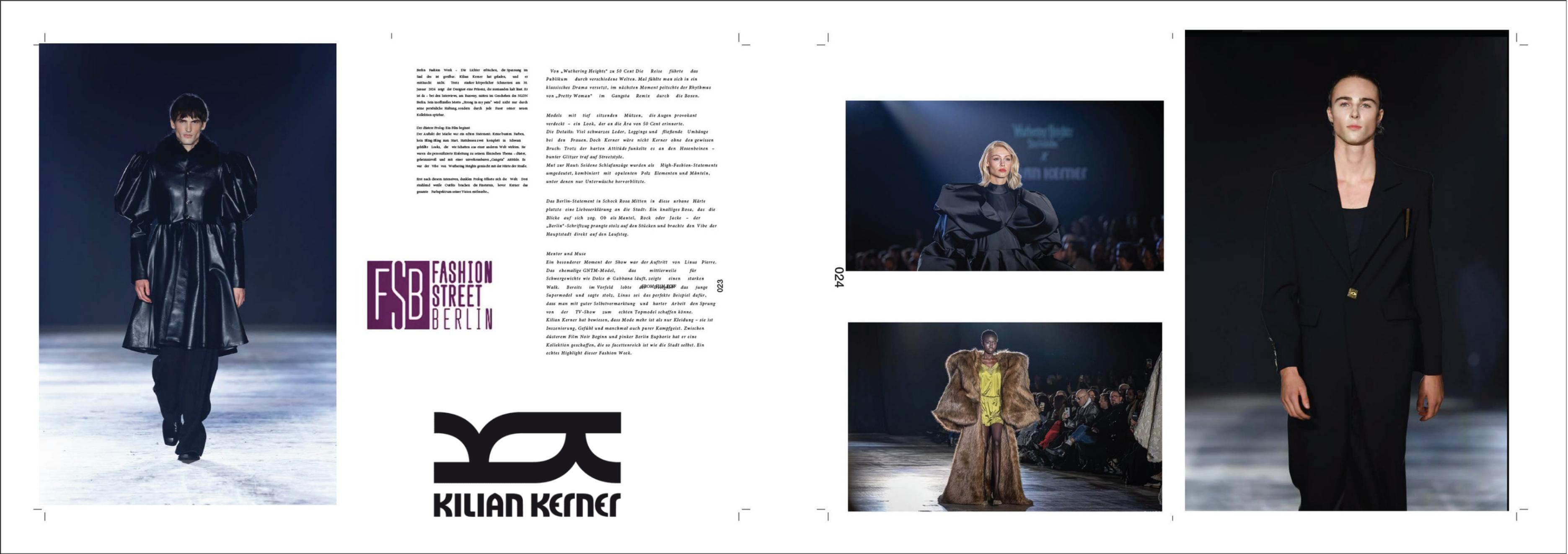 Kilian Kerner Berlin Fashion Week portfolio page